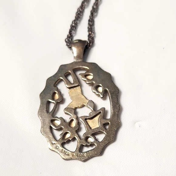 Vintage F.L. Thorpe Black Hills Gold Hummingbird Necklace - Picture 5 of 5